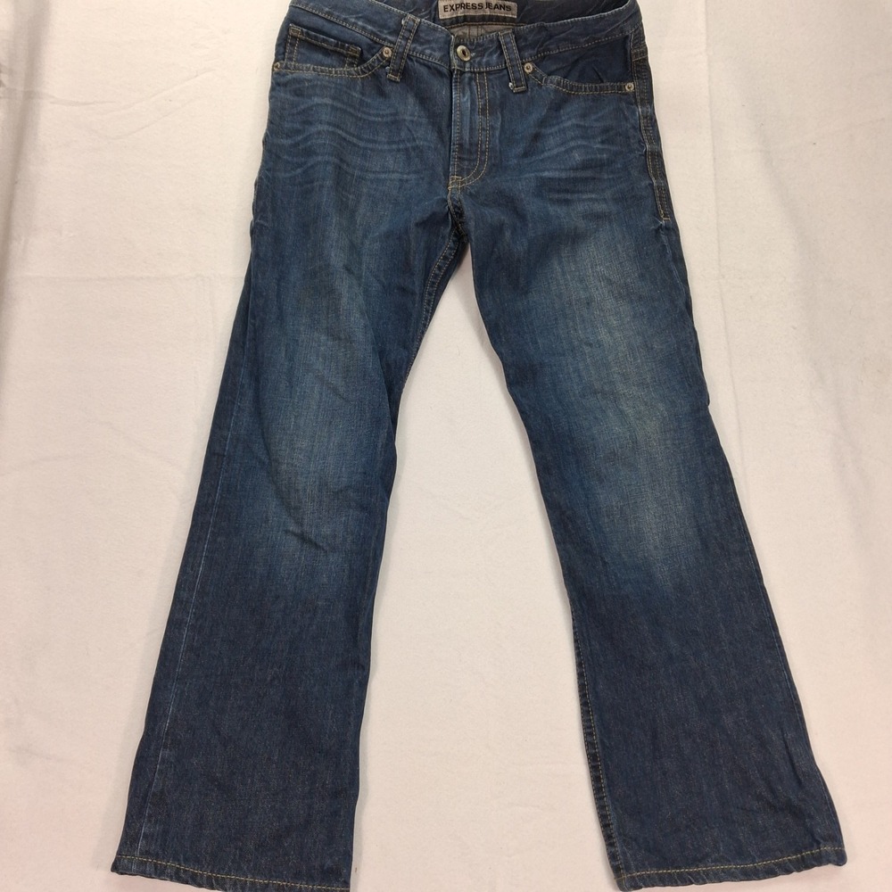 Express Jeans Mens 31 Kingston Classic Fit Boot Cut Blue Denim EUC
